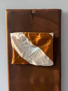 Topshop Gold and White Satin Tube Top